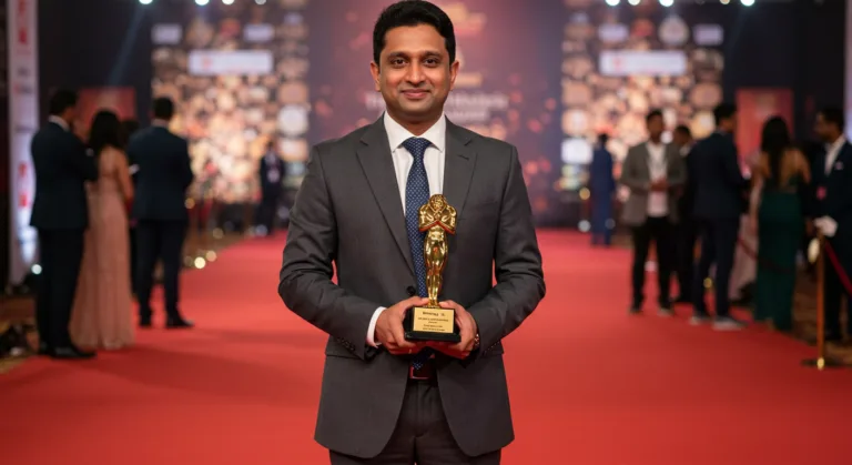 Award in hand